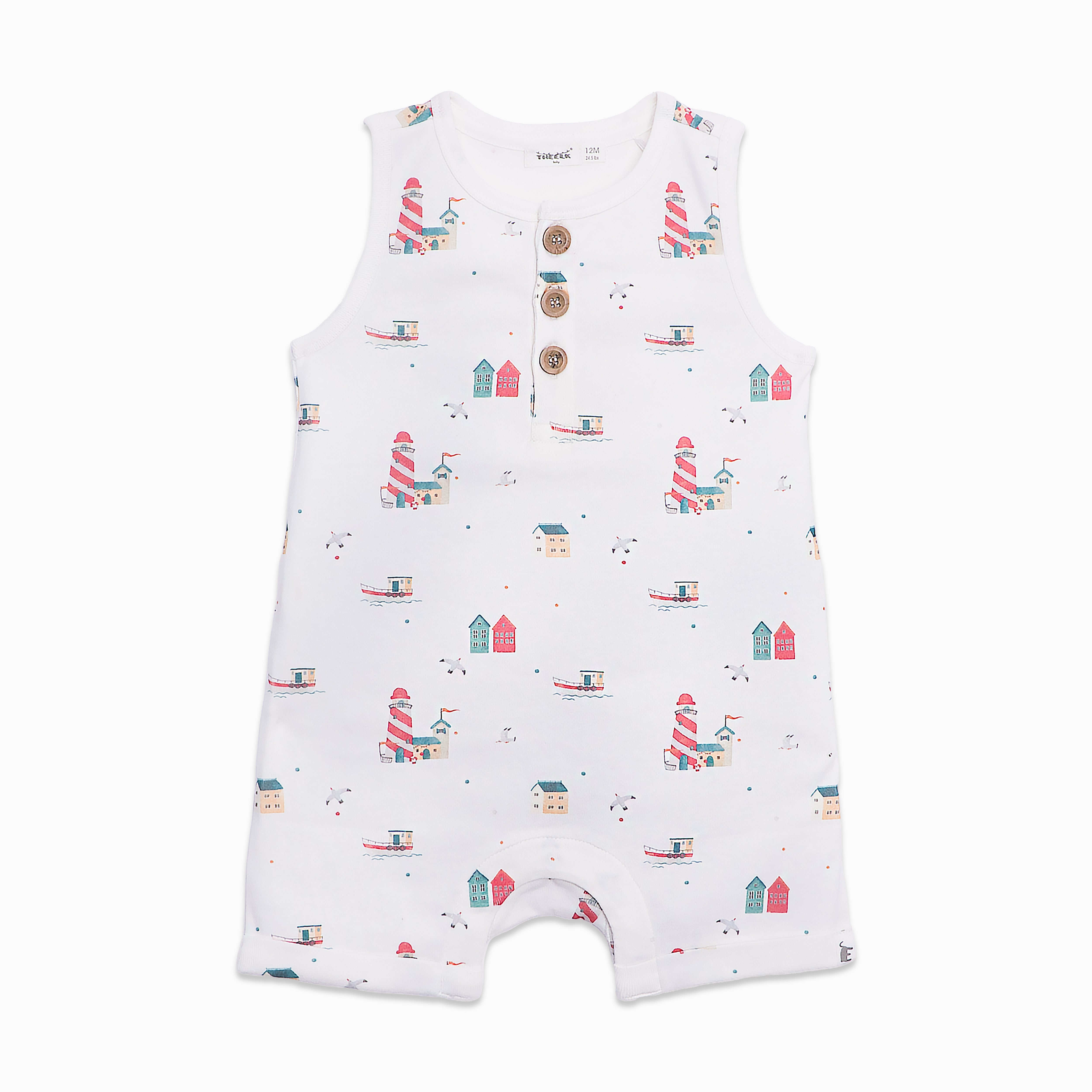 Sea Walk Sleeveless Romper
