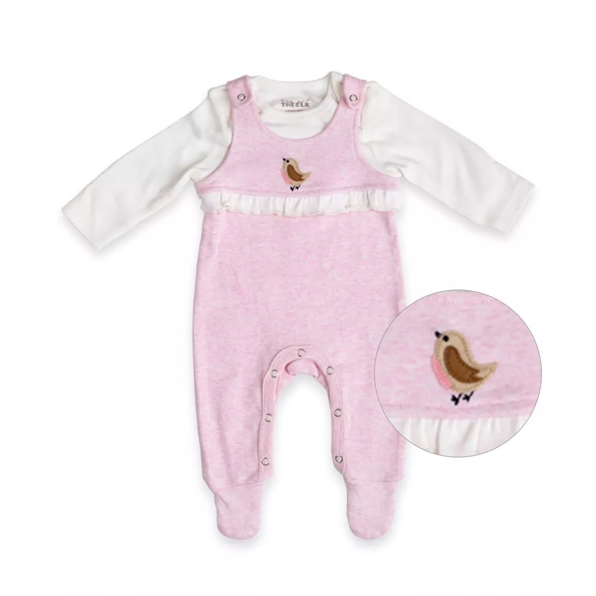 Bird Applique Overall Growsuit - The Elk Baby