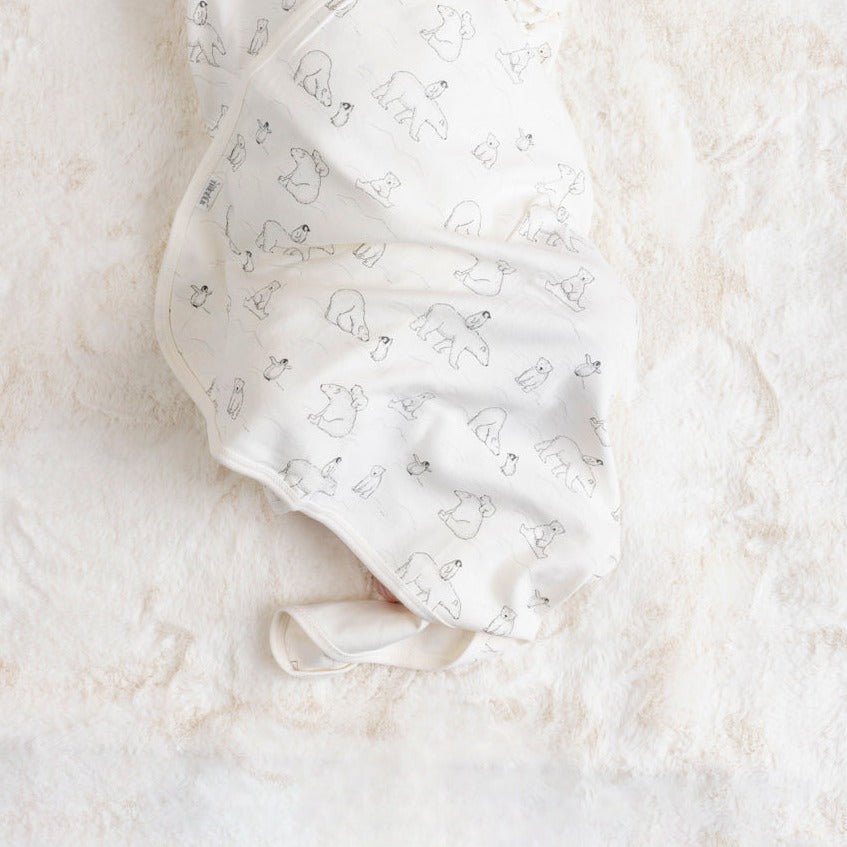 Polar Bear Print Swaddling Blanket - The Elk Baby
