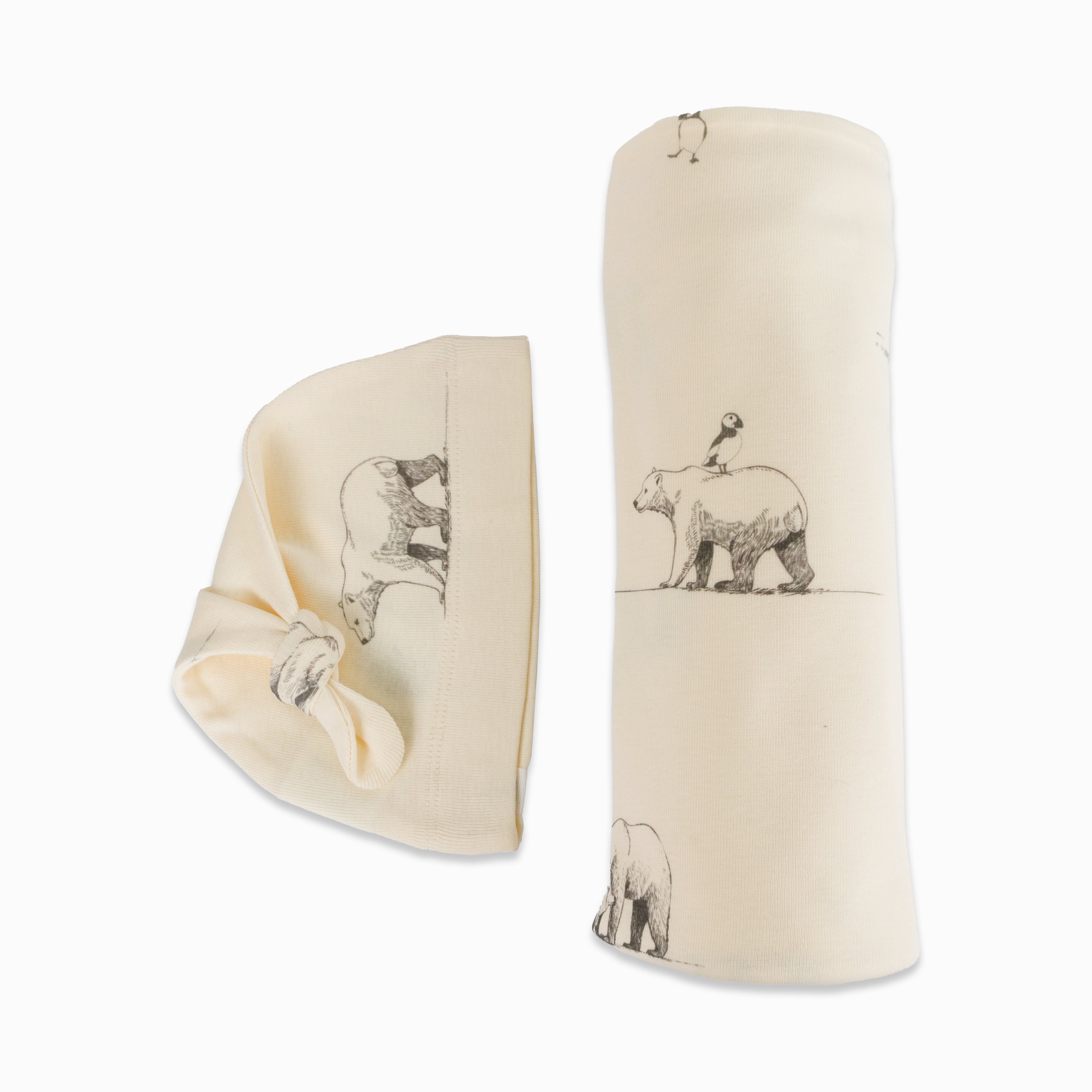 Polar Bear Blanket and Beanie set