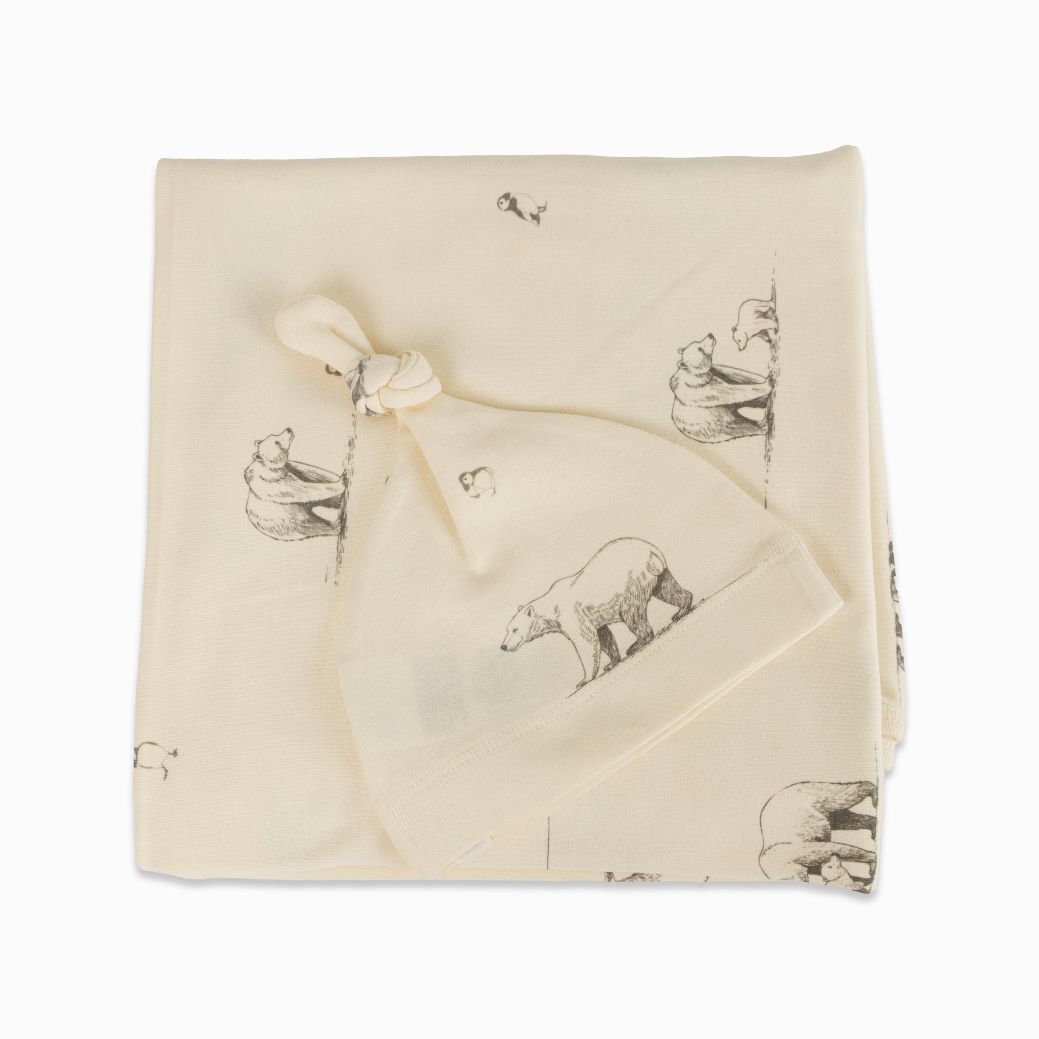 Polar Bear Blanket and Beanie set