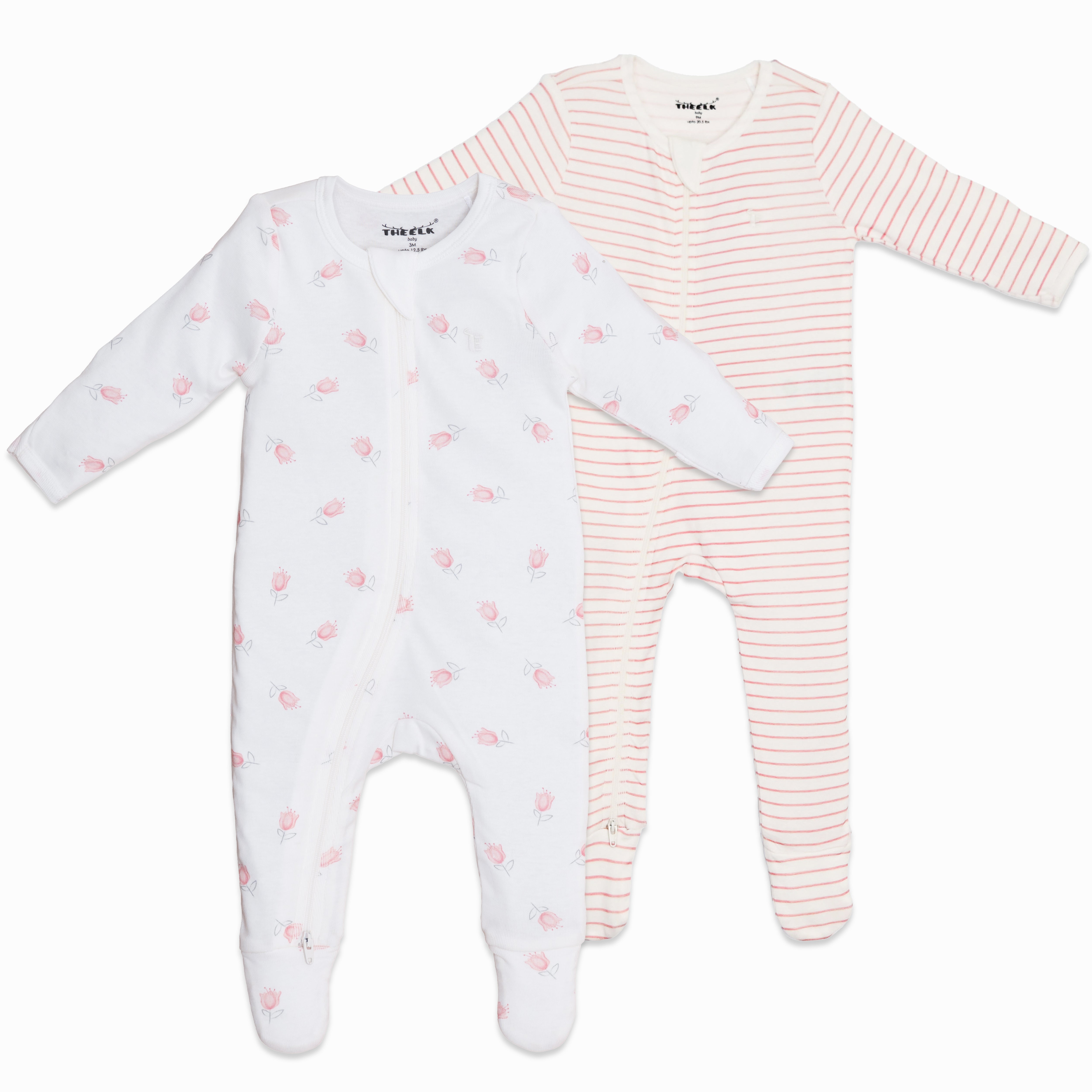 Pack of 2 Tulip/ Stripe Sleep and Grow Zippy