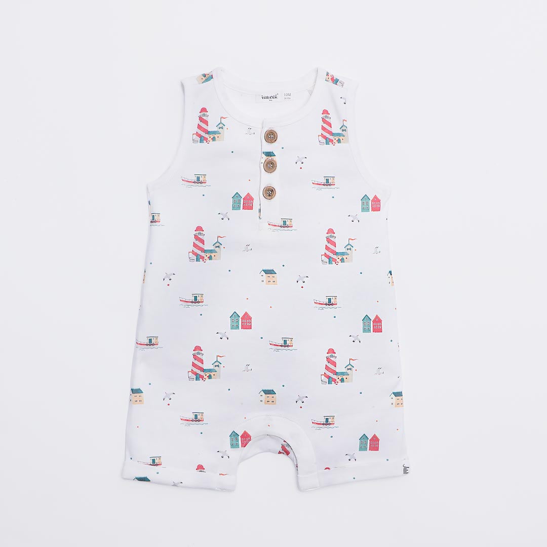 Sea Walk Sleeveless Romper