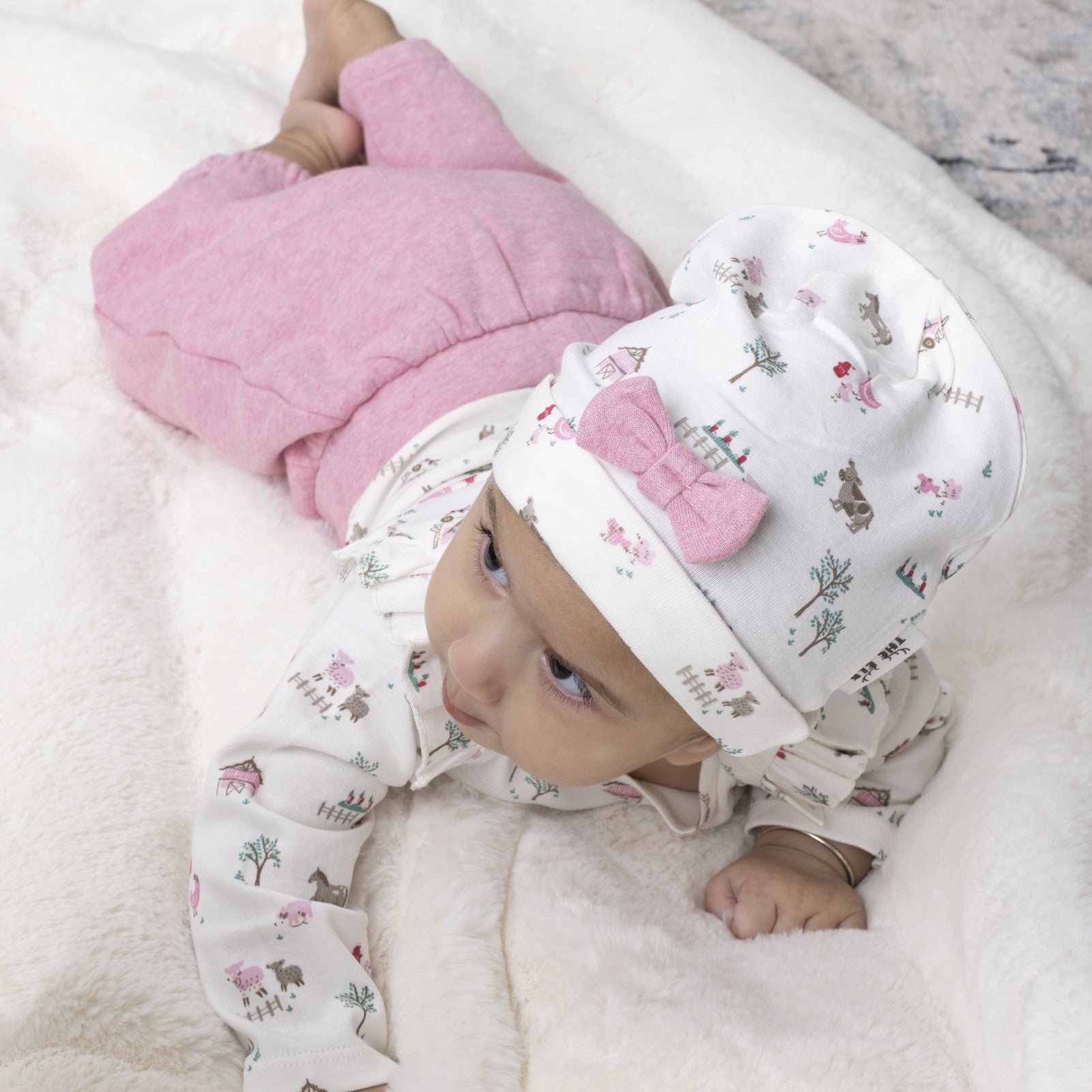 Barn print Baby Girl Bodysuit