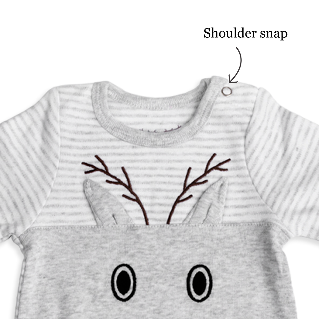 The Elk Applique unisex grow suit