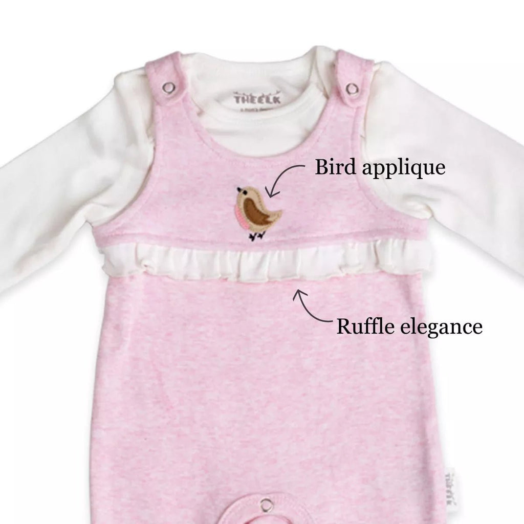 Bird Applique Overall Growsuit - The Elk Baby