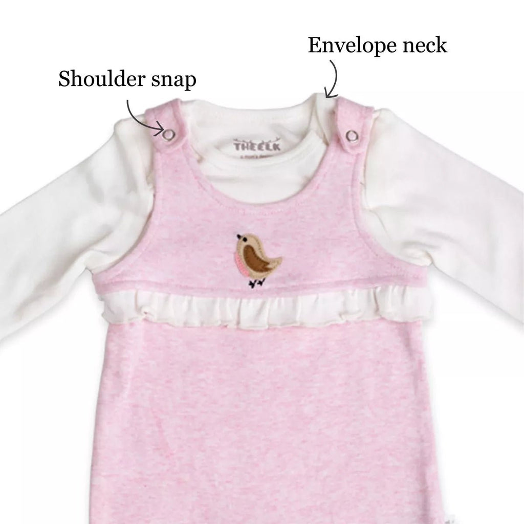 Bird Applique Overall Growsuit - The Elk Baby