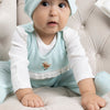 Eucalyptus Green Bird Applique Overall Growsuit - The Elk Baby