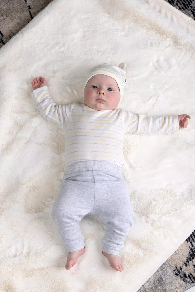 Yellow Grey Stripe Outfit -2 Piece - The Elk Baby